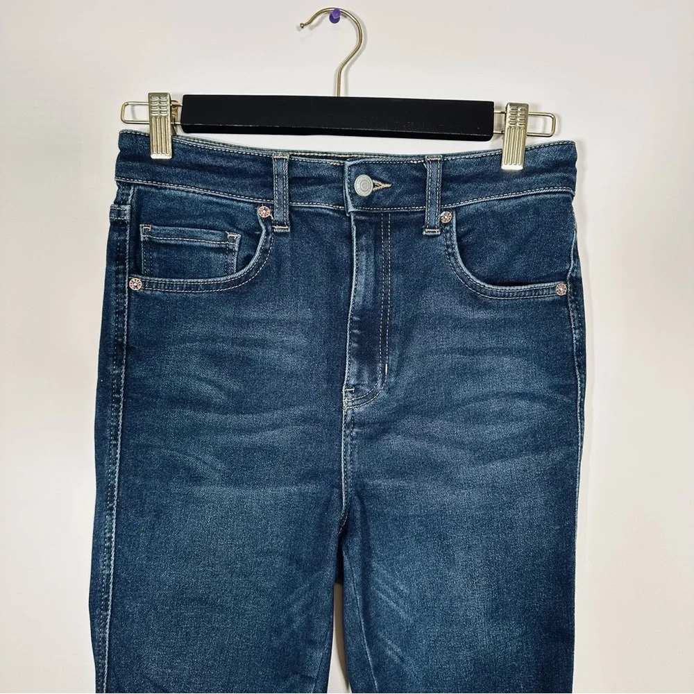 Free People We The Free Dark Blue High Rise Raw Hem Skinny Jeans - Picture 8 of 8